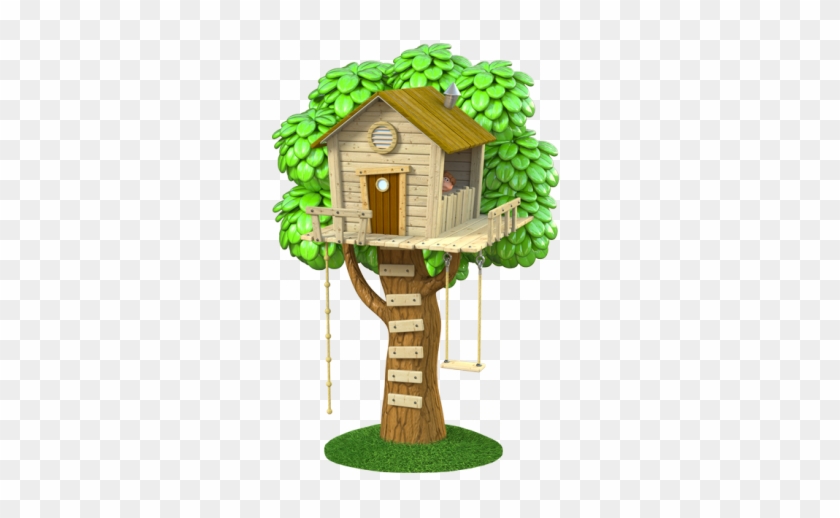 Sticker Arbre Cabane - Jour Dans Sa Cabane #1195316