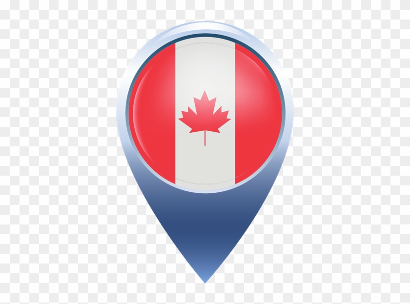 Canadian Flag Location Marker Icon - Emblem #1195506