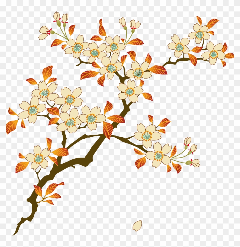 Cherry Blossom Euclidean Vector Flower - Floral Png #1195511