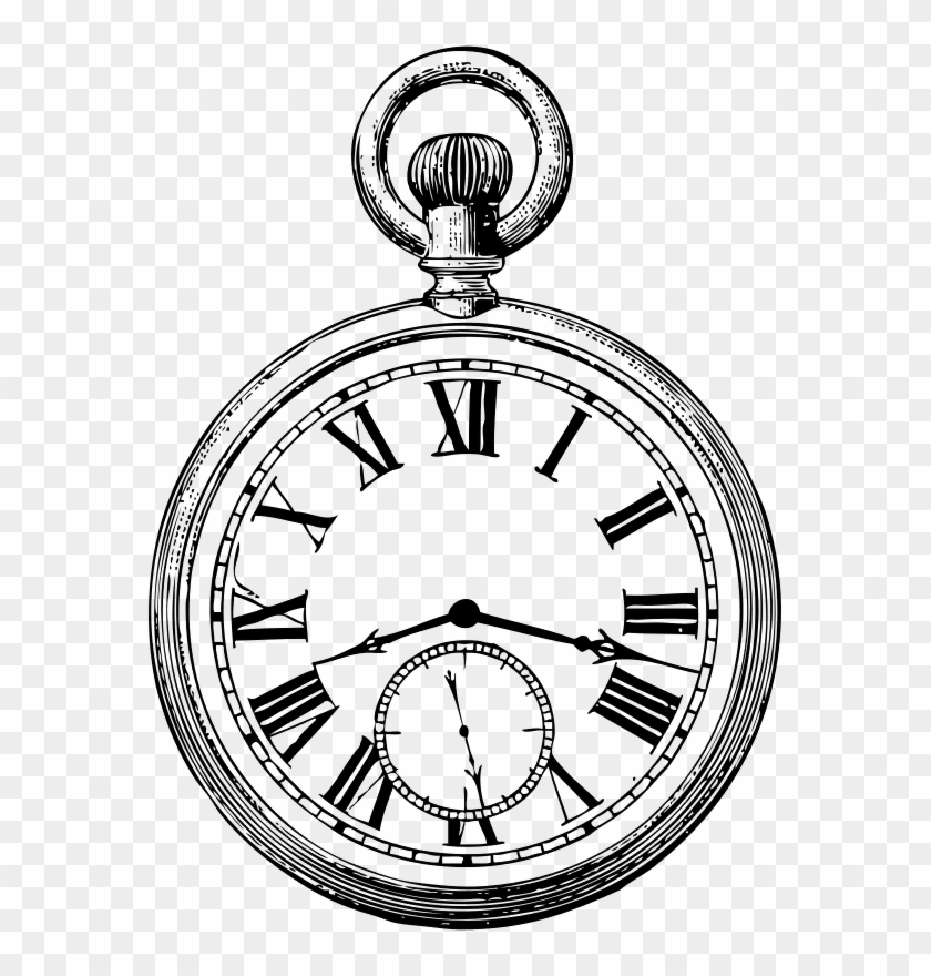 Old Pocket Watch - Pocket Watch Drawing Easy #1195604