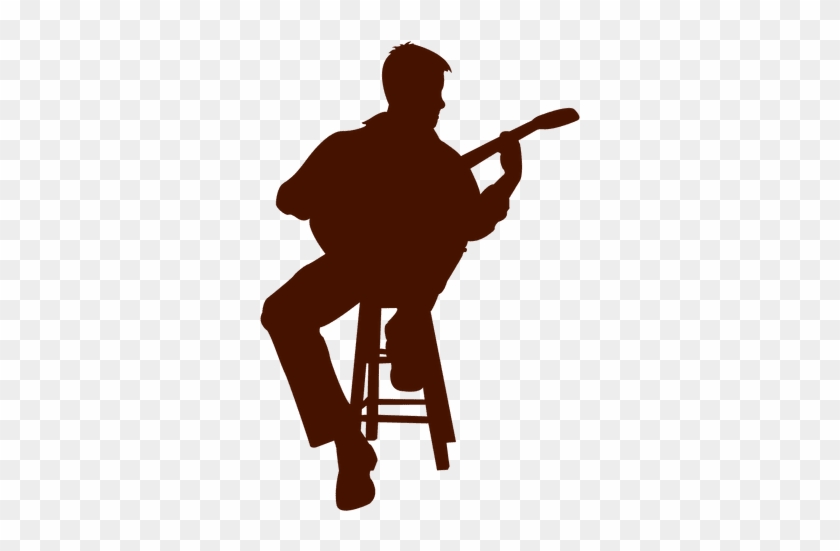 Musician Seated Guitarist Silhouette - Man With A Guitar #1195651