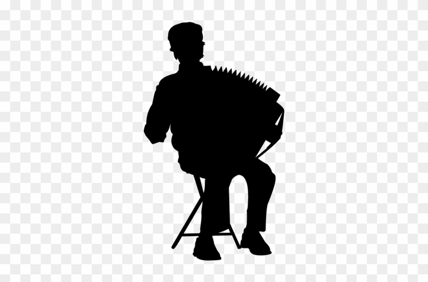 Man Playing Accordion Silhouette Transparent Png - Silhueta Homem Cantando Png #1195652