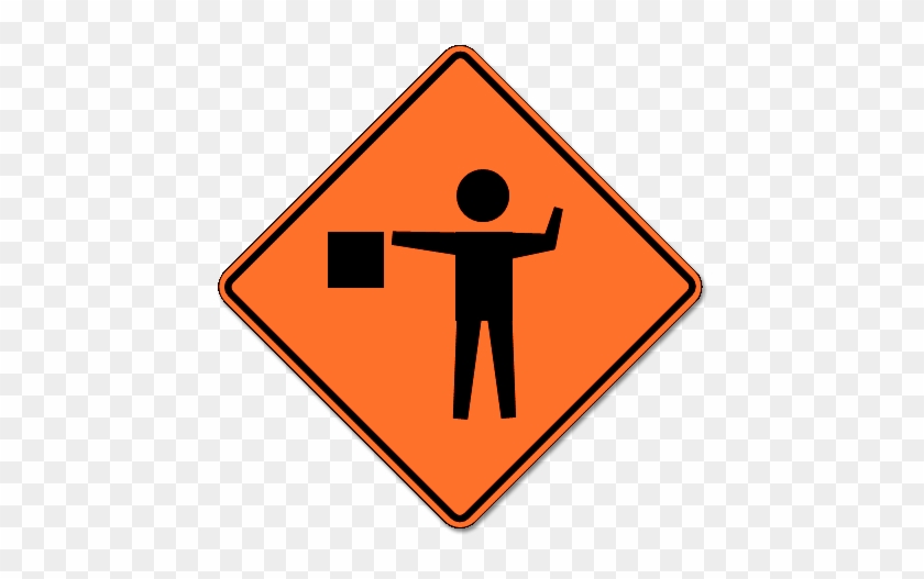 Identify The Correct Sign - Flagger Ahead Sign #1195702