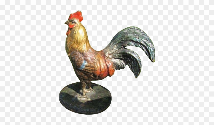 Antique Vienna Bronze Figure Of A Colourful Rooster, - Chicken #1196031