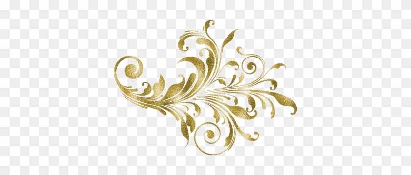 Gold Antique Desings Photo Png Images - Flowers Vinyl Wall Art Decal (black) #1196038