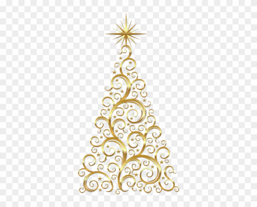 Free Snowflake Cliparts Gold - Gold Christmas Tree Clip Art #1196248