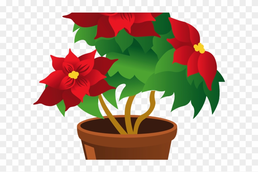 Poinsettia Clipart Petal - Plants In A Pot Clipart #1196251