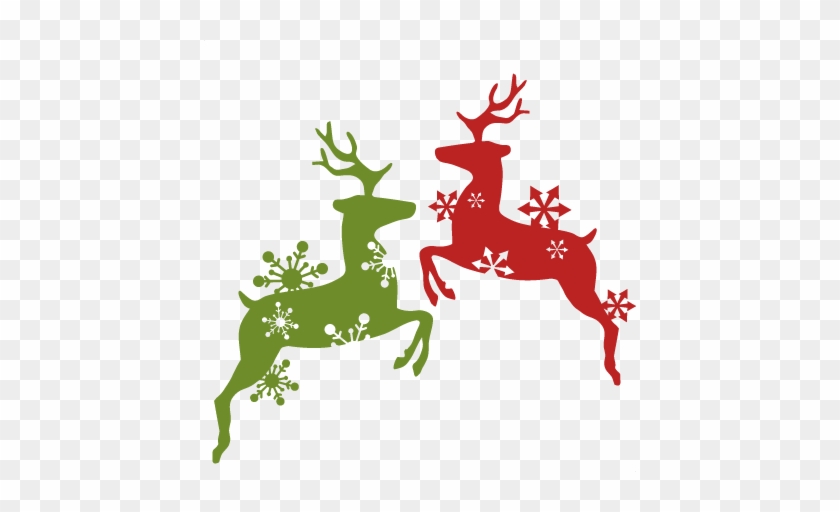 Reindeer Snowflake Flourish Set Svg Scrapbook Cut File - Free Cut Files For Cricut Christmas #1196261