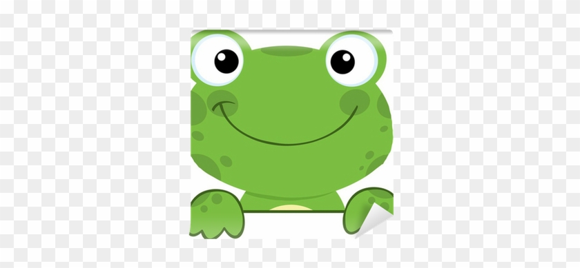 Cute Frog Smiling Over A Sign Board Wall Mural • Pixers® - Dibujos Animados  De Ranas - Free Transparent PNG Clipart Images Download