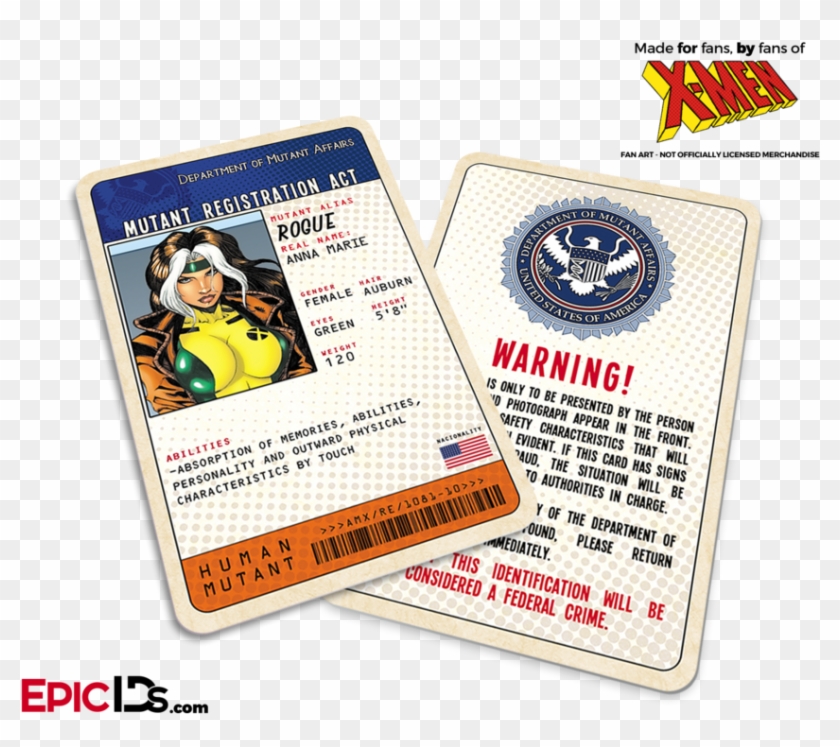 Mutant Registration Act 'x-men' Classic Comic Identification - Rogue X Men #1196596