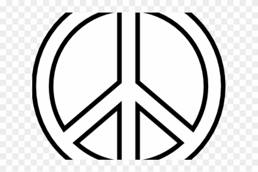 Peace Symbol Clipart Line Art - Easy Drawing Peace Sign #1196604