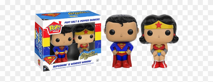 Superman And Wonder Woman Funko Pop Salt & Pepper Shakers - Superman & Wonder Woman Pop! Salt & Pepper #1196739