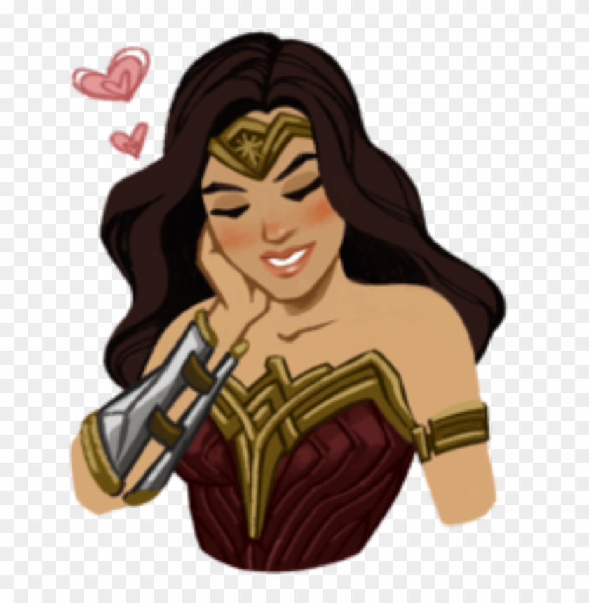 Wonderwoman Galgadot Illustration - Wonder Woman Ios Sticker #1197064
