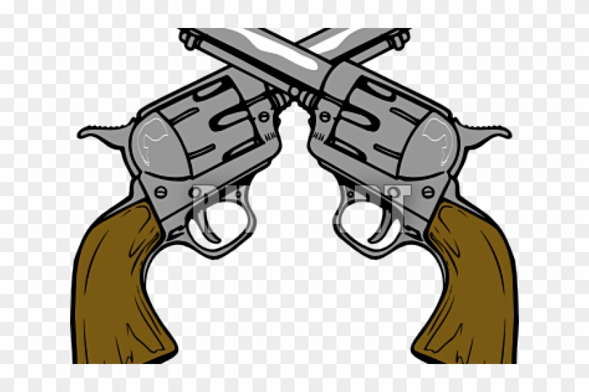 Wild West Clipart Pistol - Crossed Guns Clipart #1197398