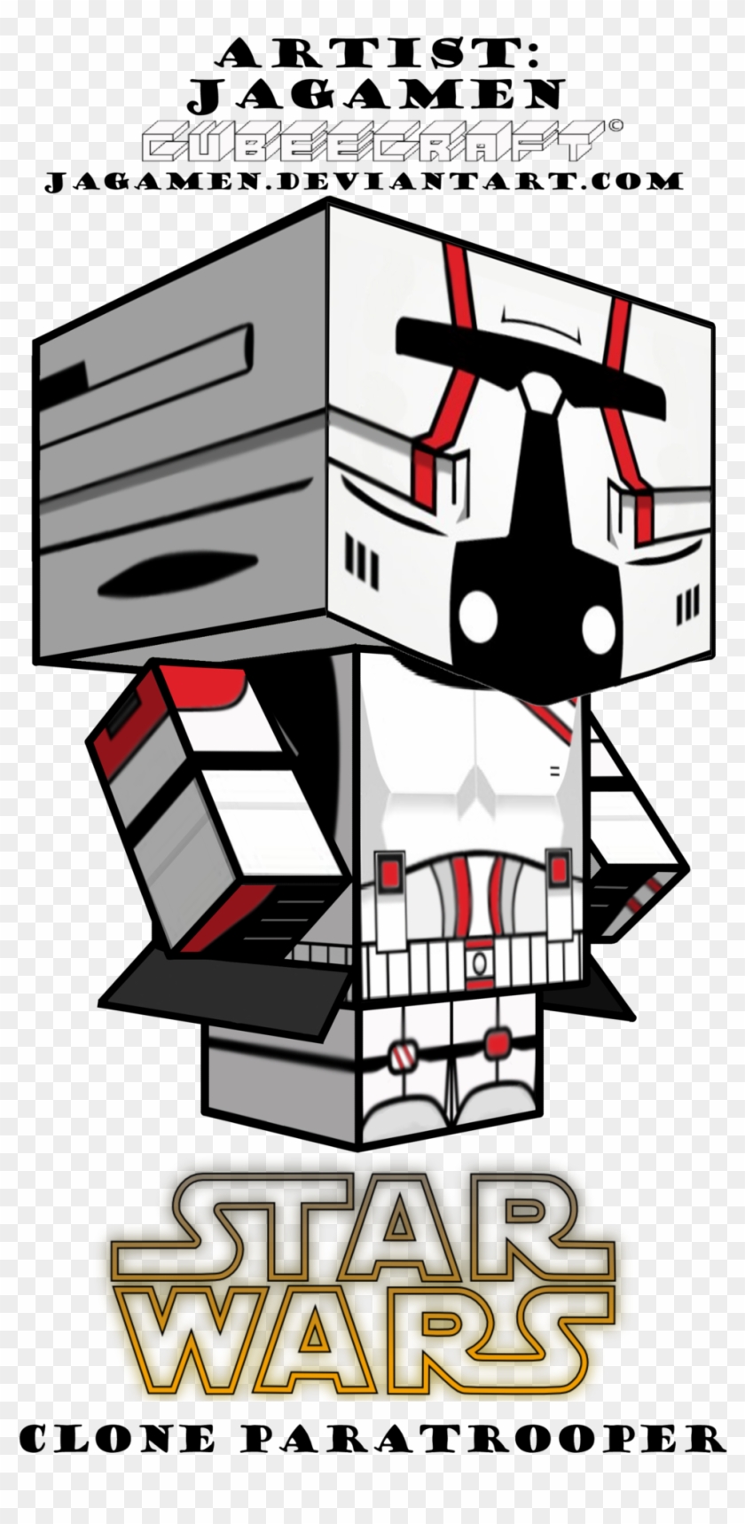Clone Paratrooper Cubeecraft By Jagamen Clone Paratrooper - Star Wars Rabel Army Pendant With "i Love You/ I Know" #1197764