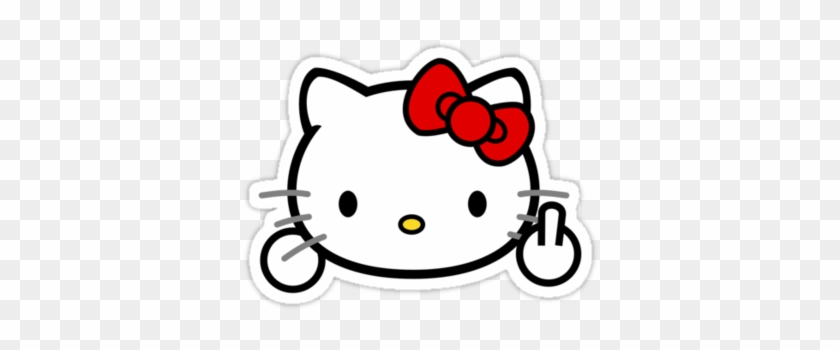 Hello Fuck You Kitty By Lucas Martin-king - Hello Kitty Flipping Off #1197963