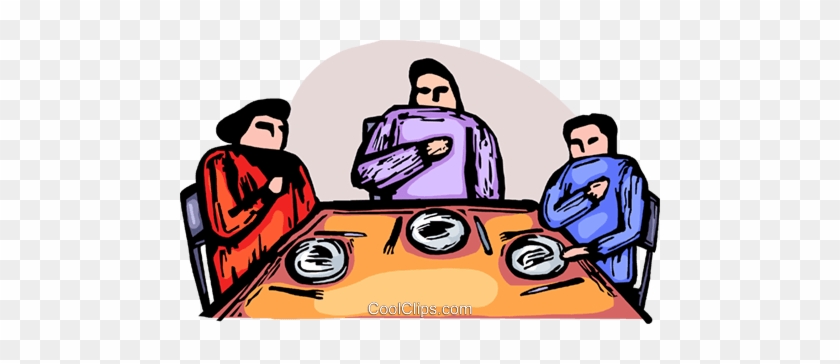 Family Saying Grace Before A Meal Royalty Free Vector - Cartoon #1198341