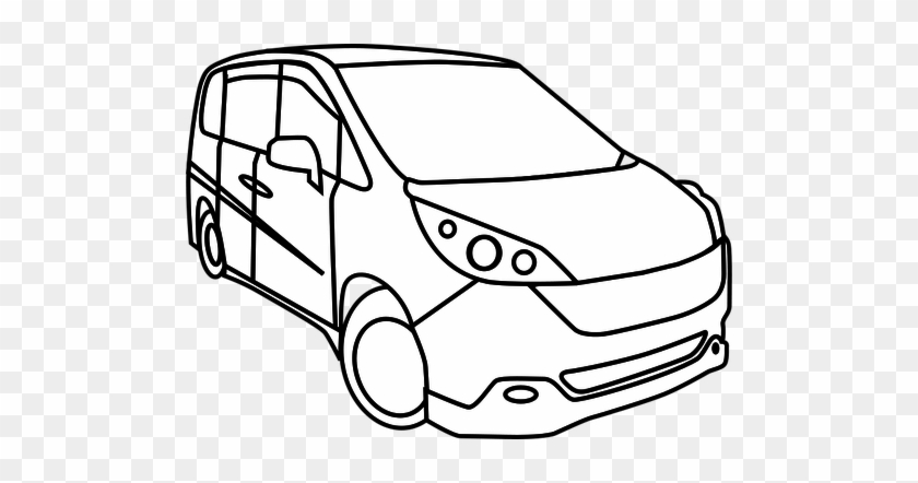 Minivan Drawing At Getdrawings Com Free For Personal - Kereta Black And White #1198586