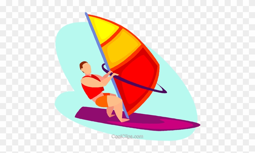 Wind Surfer Royalty Free Vector Clip Art Illustration - Windsurfing #1198672