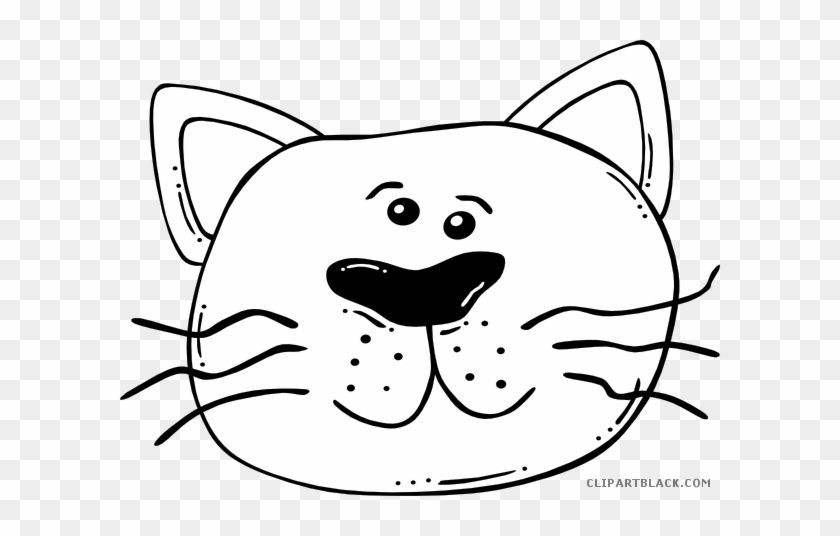 Cat Face Animal Free Black White Clipart Images Clipartblack - Cat Face Clipart Black And White #1198935