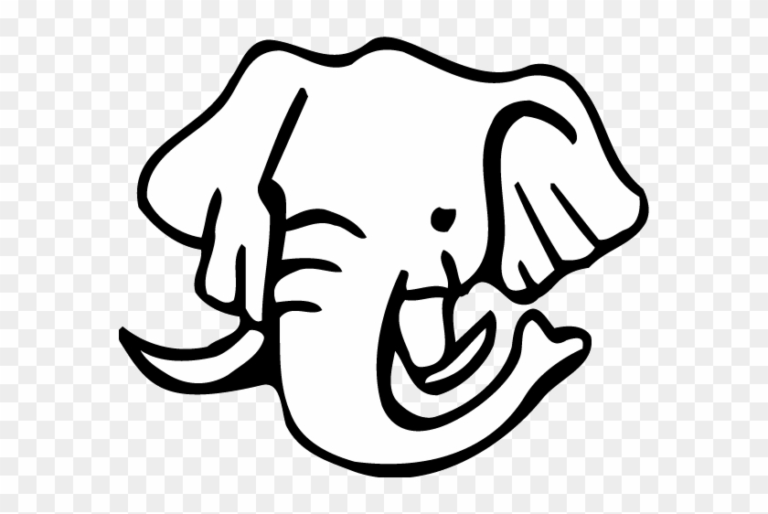 Coloring Pages Of Lose Up Of Elephant Face For Kids - Elephant Face Clipart Black And White #1198981