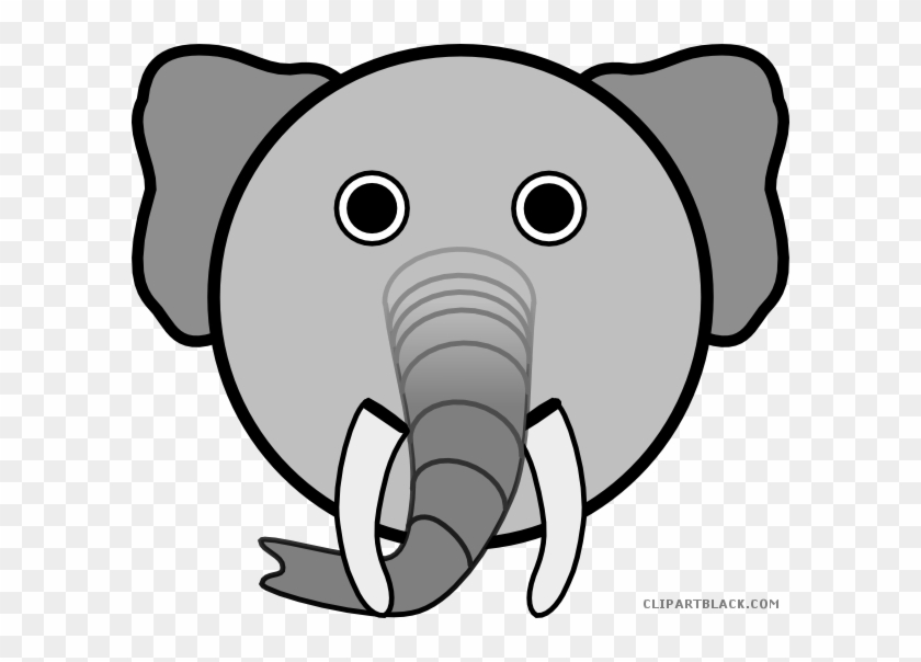 Elephant Face Animal Free Black White Clipart Images - Animal Head Clip Art  - Free Transparent PNG Clipart Images Download