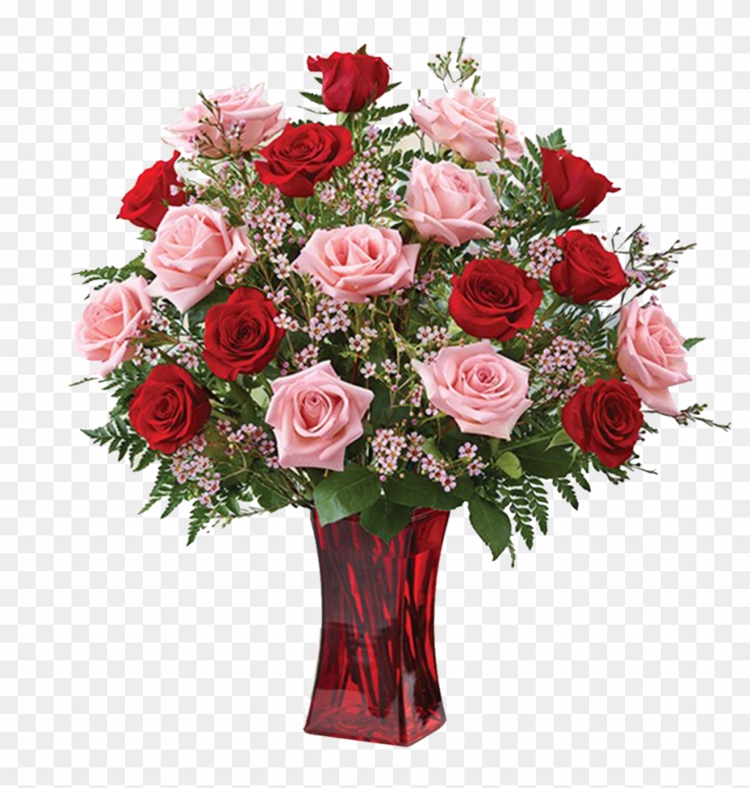 Red & Pink Roses Bouquet - Fresh Flowers #1199075