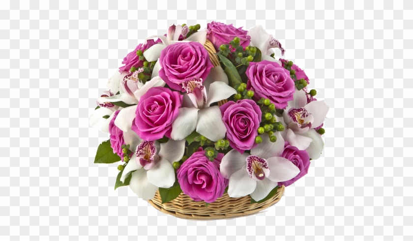 Flower Bouquet Cut Flowers Basket Rose - Flowers Buquet For Birthday #1199086