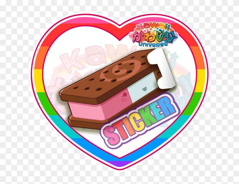 Cute Neapolitan Ice Cream Sandwich Sticker - Screenshot #1199088