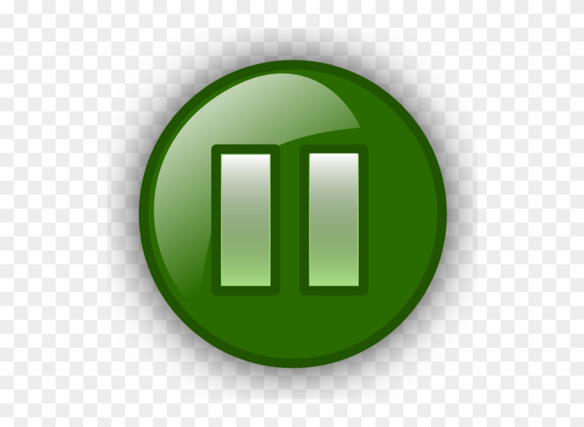 Pause Button Clipart Green - Clip Art #1199296