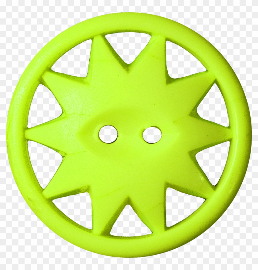 Button With Ten Pointed Star Inscribed In A Circle, - 3d #1199330