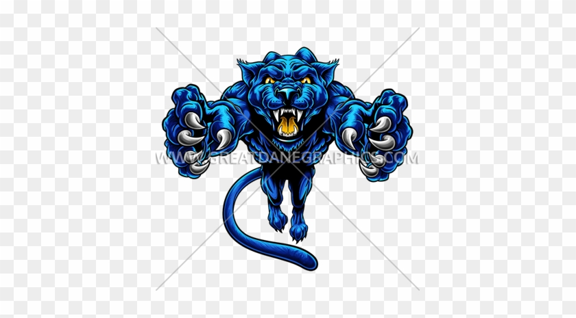 Pouncing Cartoon Panther Mascot - Art #1199428