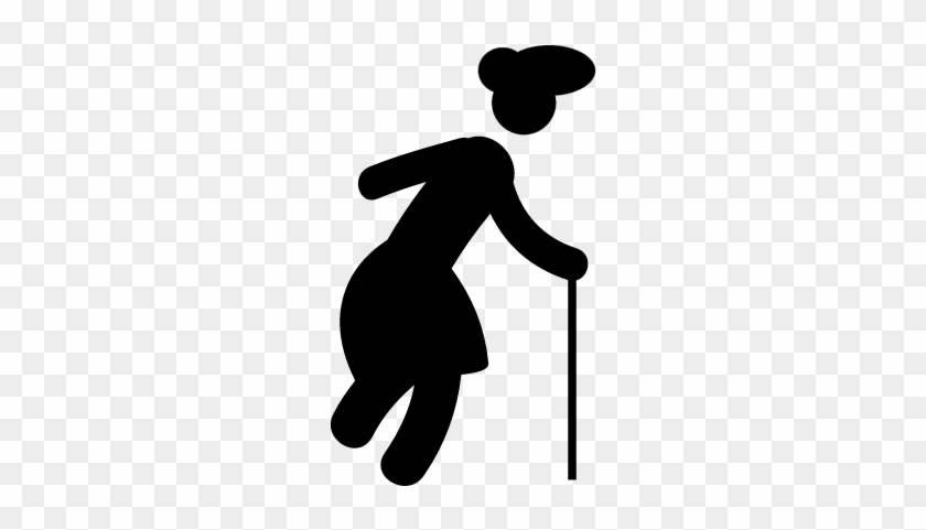 Old Lady Walking Vector - Woman Walking Icon Png #1199566