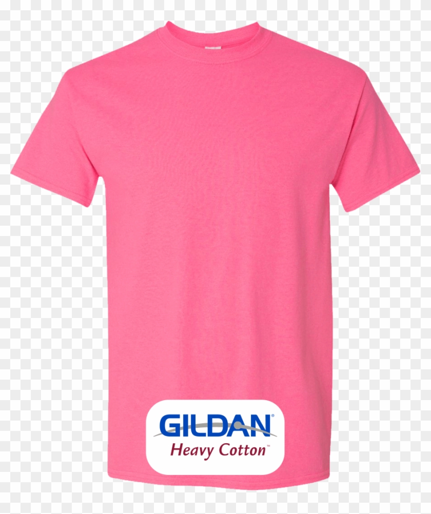 Neon And Safety Color Gildan Heavy Cotton Custom T - Neon Pink T Shirt #1199812