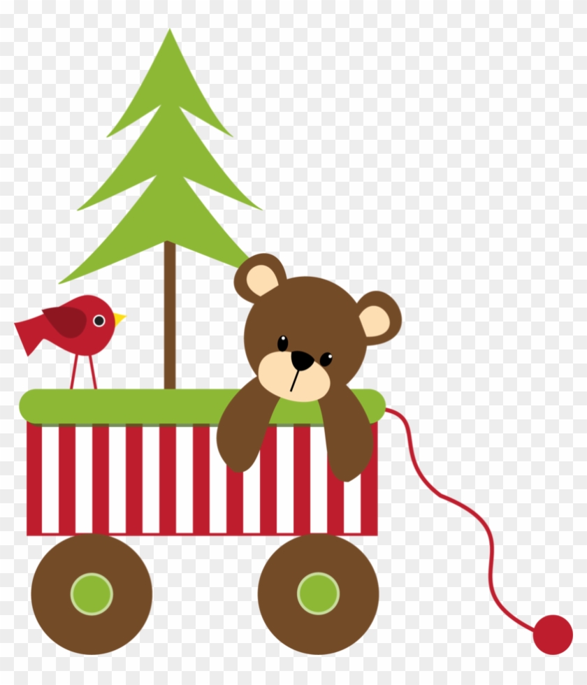 Christmas Teddy Bear And Wagon Clip Art - Christmas Clip Art #1199860