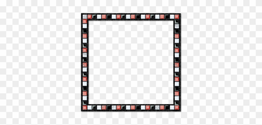 Mosaic Black Red White Border Frame, Mosaics, Ceramic, - Mosaic #1200200