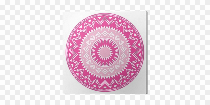 Tribal Folk Aztec Geometric Pink Pattern In Circle - Circulos Tribales Color #1200300