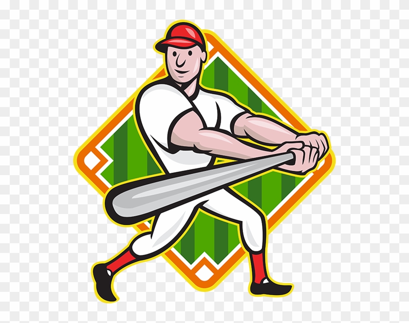 American Baseball Player Batting Shield Cartoon Card #1200301