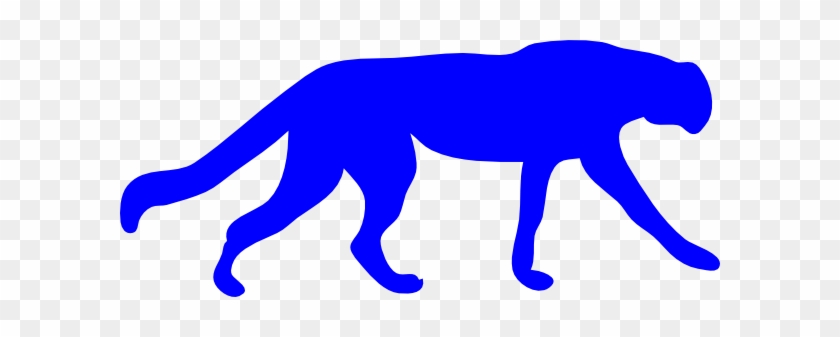 Blue Cheetah Clip Art - Black Panther Animal Outline #1200503