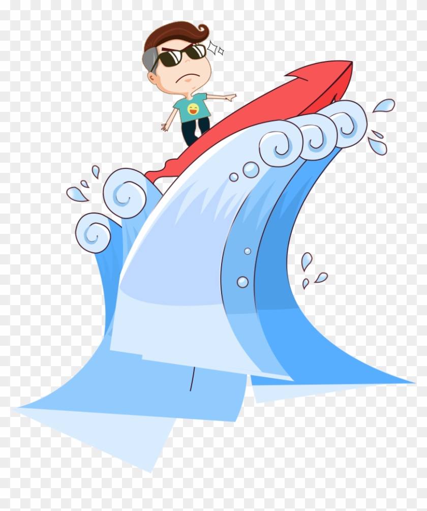 Surfing Flat Design Illustration - Surfing Character Png #1200517