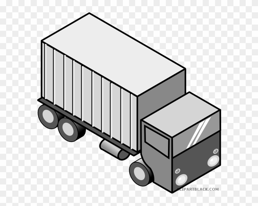 Moving Truck Transportation Free Black White Clipart - Truck Clip Art #1200519