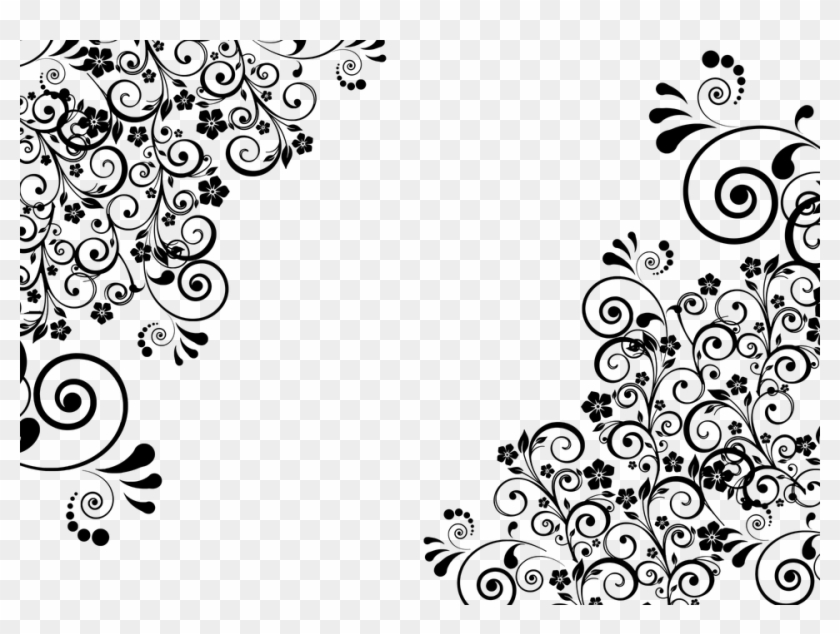 Black And White Floral Design 6, Buy Clip Art - Flourish Flowers #1200734