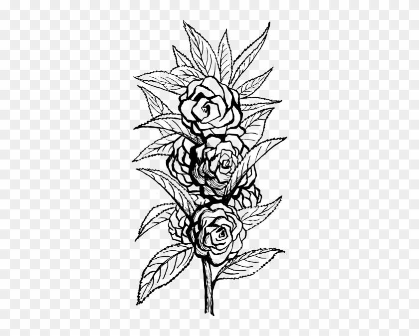 Black And White Floral Clip Art - Black And White Png Flowers #1200776