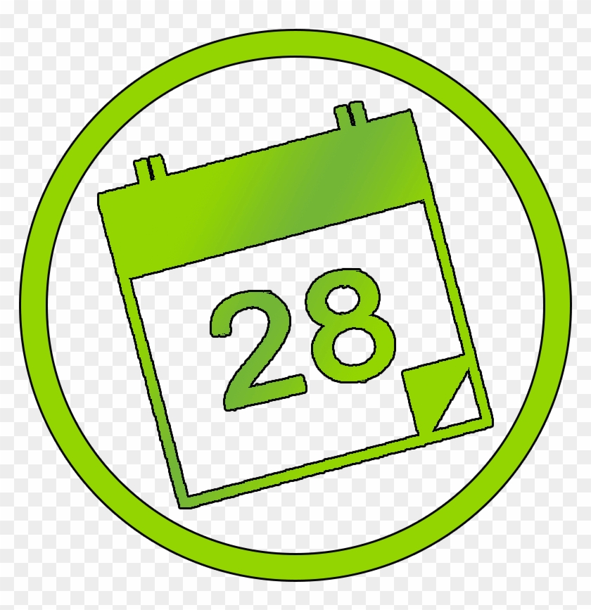 Calendar Green Circle With Outline - Circle #1200791