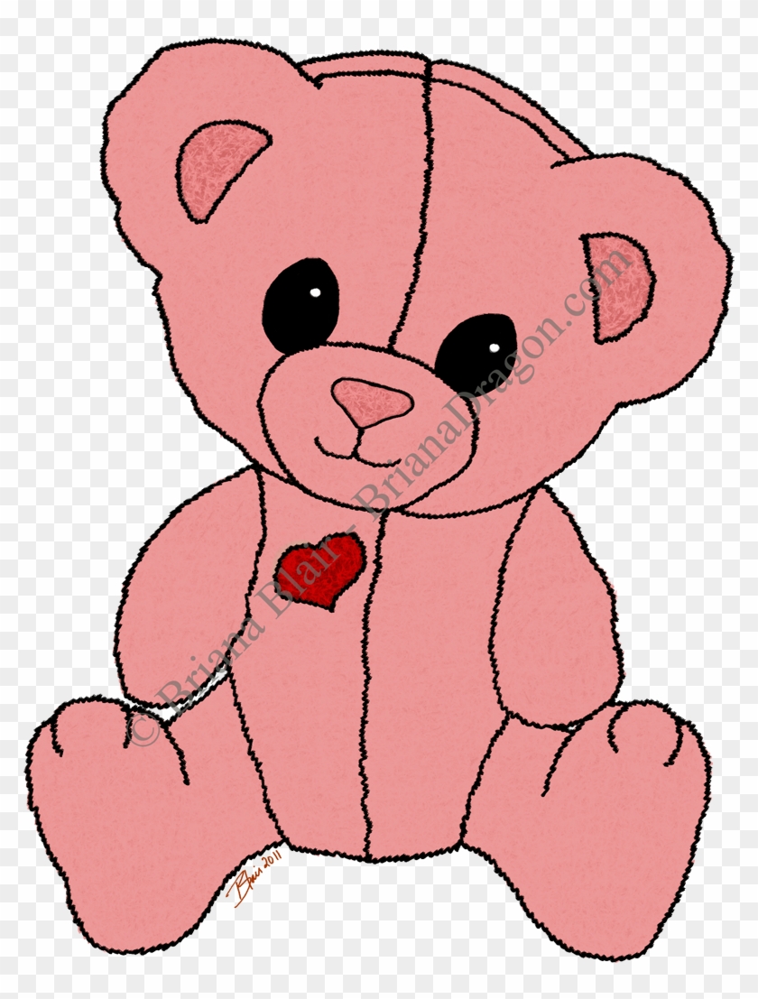 Cute And Happy Pink Teddy Bear By Brianadragon - Teddy Bear #1200993