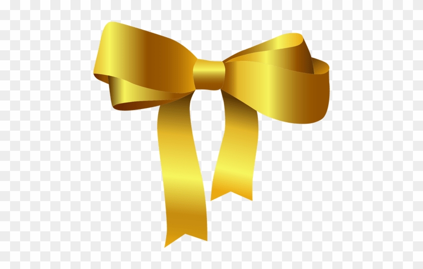 Bow Tie Yellow - Golden Ribbon Bow Png #1201274