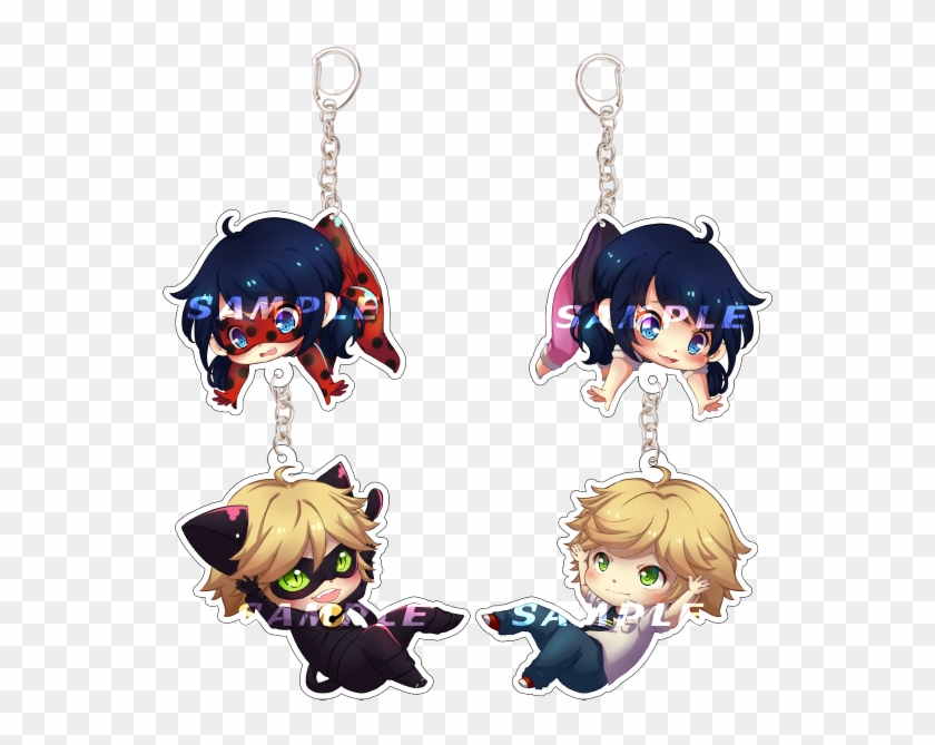 Ladybug And Chat Noir Keychains By Criis Chan - Ladybug And Chat Noir Keychain #1201413