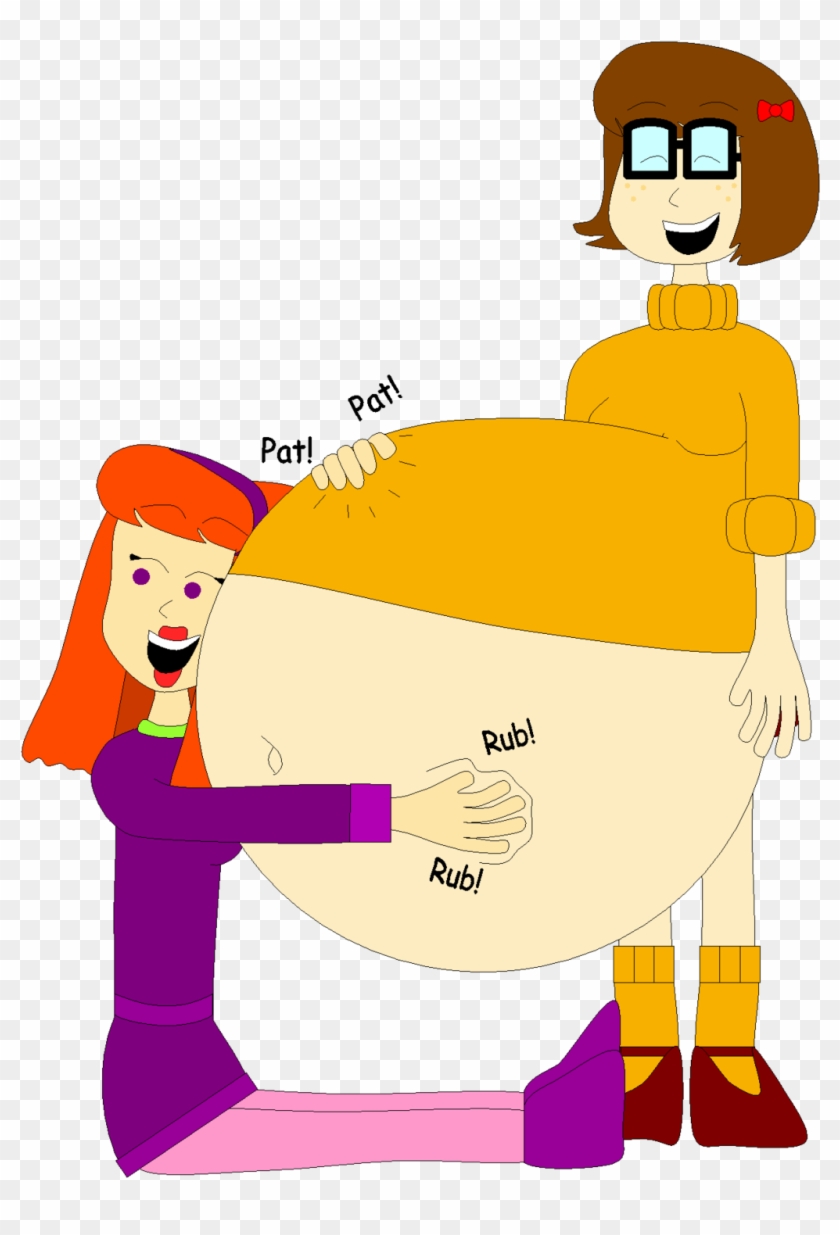 Daphne Rubs And Pats Velma's Belly By Angry-signs - Fat Velma Scooby Doo #1201483