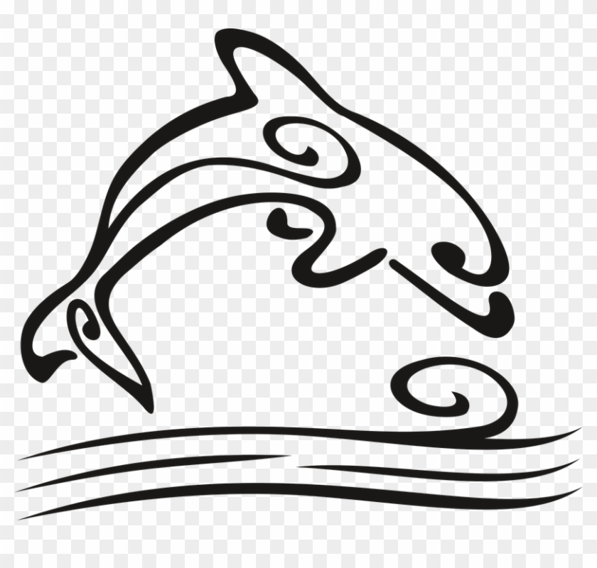 Delfin, Jump, The Waves, Water, Tattoo, Fins, Mammal - Delfin Tattoo #1201561