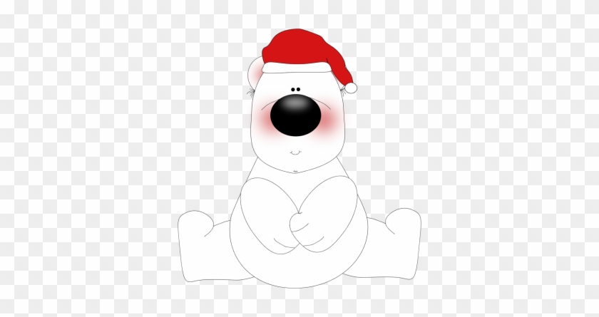 Awesome Cute Computer Backgrounds White Christmas Bear - Christmas Polar Bear Clipart #1201711